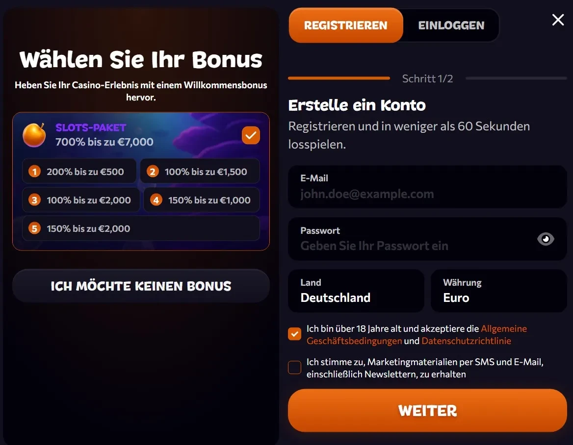 Registrierung
